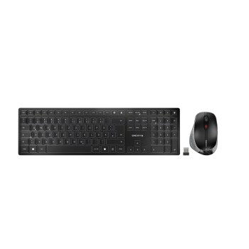 CHERRY DW 9500 SLIM klawiatura Dołączona myszka Uniwersalne RF Wireless + Bluetooth QWERTZ Niemiecki Czarny, Szary