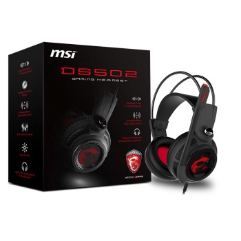 MSI FBA_S37-2100910-SV1 słuchawki/zestaw słuchawkowy Przewodowa Opaska na głowę Gaming Czarny, Czerwony