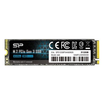 Dysk SSD Silicon Power A60 512GB M.2 PCIe NVMe Gen3x4 TLC 2200/1600 MB/s (SP512GBP34A60M28)