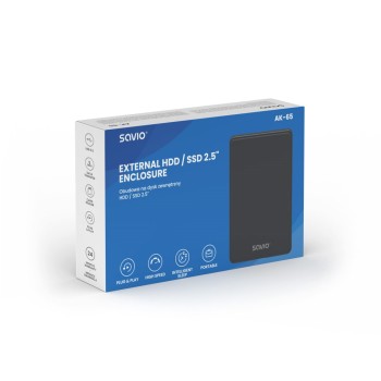 SAVIO ZEWNĘTRZNA OBUDOWA NA DYSK HDD/SDD 2,5", USB 3.0, AK-65