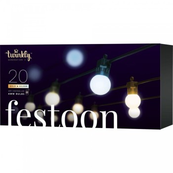 Twinkly Feston świetlny łańcuch 20 AWW LED 10 m typ wtyczki F