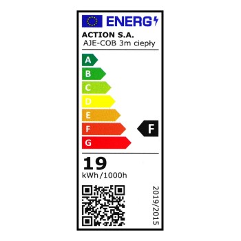 Taśma LED COB 3m z zasilaczem barwa ciepła IP20