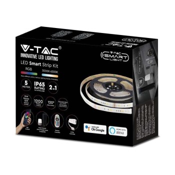 Taśma LED V-TAC Zestaw SMART WiFi RGB+CCT IP65 ALEXA GOOGLE HOME VT-5050 90-EU