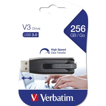 Verbatim V3 pamięć USB 256 GB USB Typu-A 3.2 Gen 1 (3.1 Gen 1) Czarny